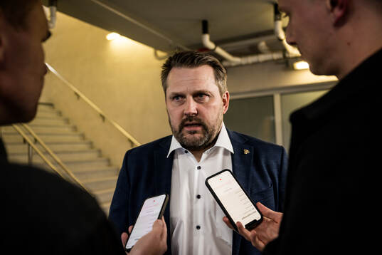 Head coach Anti Pennanen of Finland is being interviewed