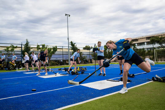 Ice hockey athlete Linnéa Andersson of Sweden at a
