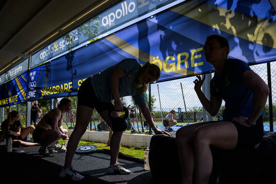 Ice hockey athletes of Sweden at a training session