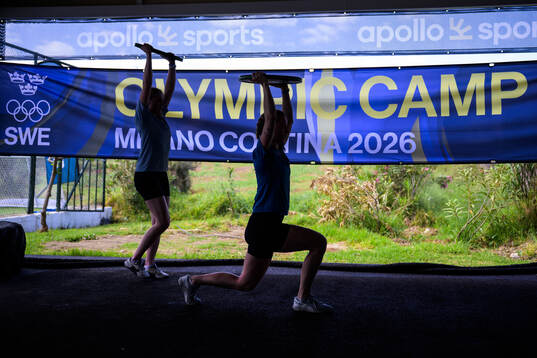 Ice hockey athletes of Sweden at a training session
