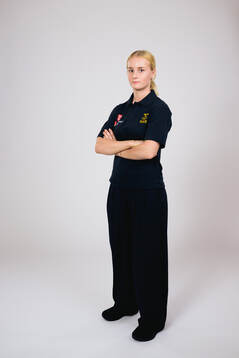 Ice hockey athlete Mira Hallin of Sweden poses for a