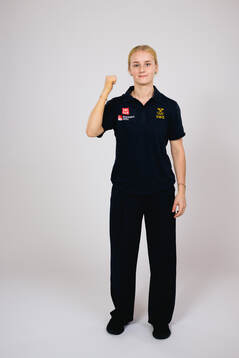 Ice hockey athlete Mira Hallin of Sweden poses for a