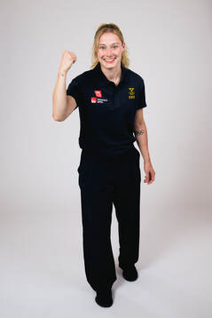 Ice hockey athlete Linnéa Andersson of Sweden poses for a