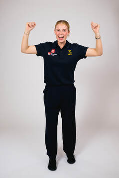 Ice hockey athlete Emma Forsgren of Sweden poses for a