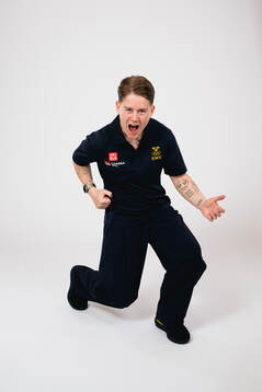Ice hockey athlete Lisa Johansson of Sweden poses for a