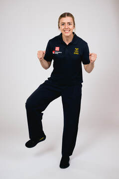 Ice hockey athlete Linnéa Johansson of Sweden poses for a