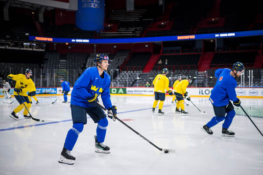 Jonas Brodin of Sweden at a practice session