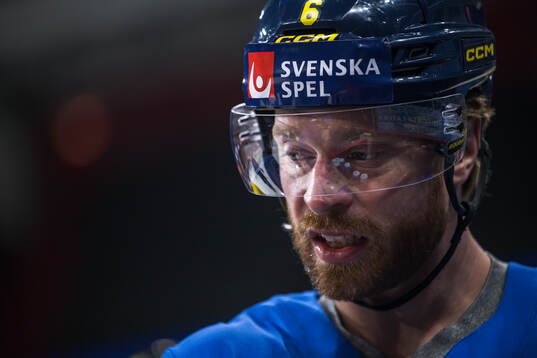 Adam Larsson of Sweden at a practice session