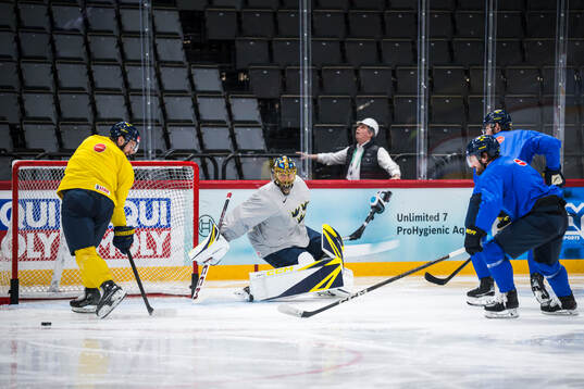 Goaltender Jacob Markström of Sweden of Sweden at a