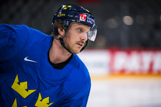 Jonas Brodin of Sweden at a practice session