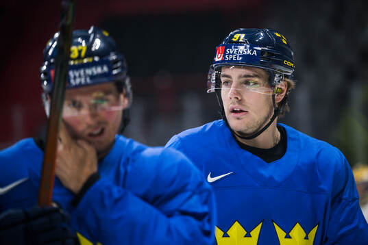 Isac Lundeström and Leo Carlsson of Sweden at a practice