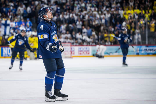 Mikko Lehtonen of Finland looks dejected
