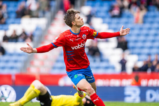 Helsingborgs Adrian Svanbäck jublar