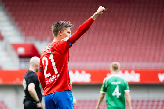 Helsingborgs Adrian Svanbäck jublar