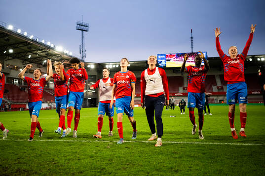 Helsingborgs spelare jublar
