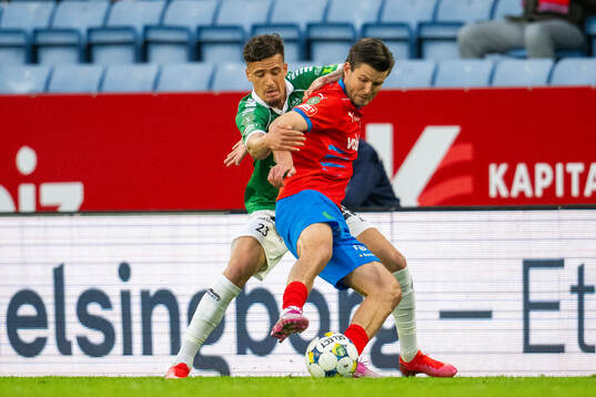 Helsingborgs Wilhelm Loeper och Brages Noah Åstrand John