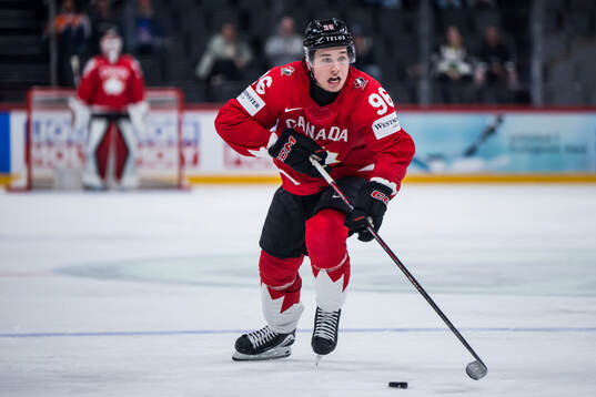 Macklin Celebrini of Canada
