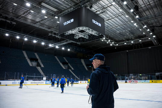 Assistant coach Nicklas Rahm of Sweden at a practice session