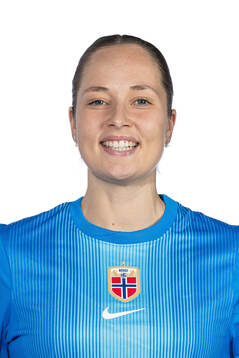Goalkeeper Aurora Mikalsen of the Norwegian women's