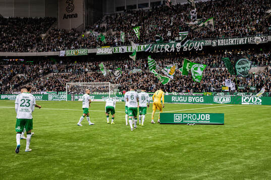 Hammarbys spelare ställer upp för en lagbild