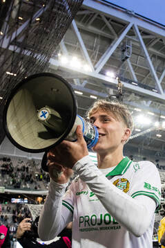 Hammarbys Wilson Lindberg Uhrström jublar