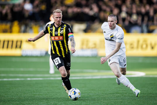 Häckens Mikkel Rygaard Jensen och AIKs Thomas Poppler