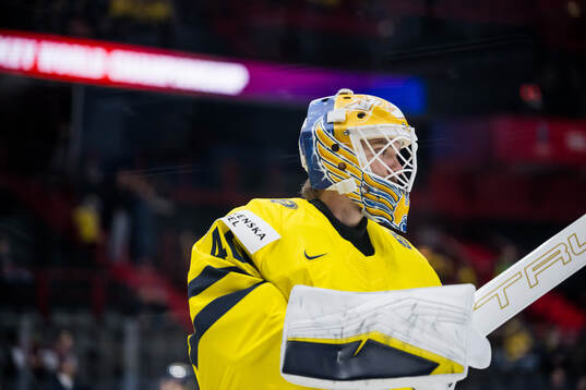 Goaltender Arvid Söderblom of Sweden