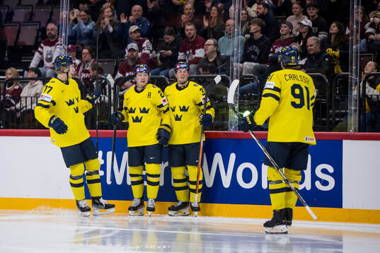 Lucas Raymond of Sweden celebrating the 0-3 goal