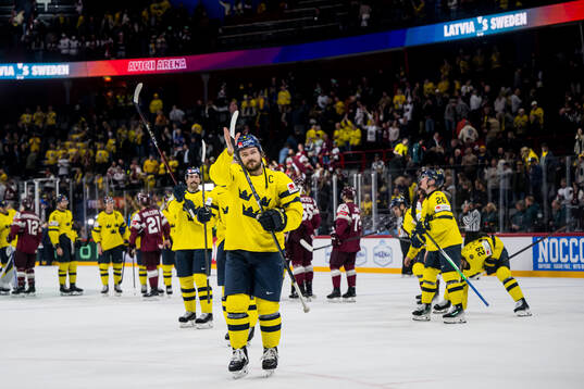 Rasmus Andersson of Sweden celebrating
