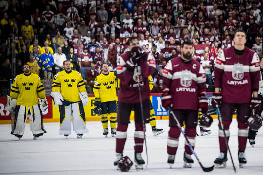 Goaltender Samuel Ersson and goaltender Arvid Söderblom of