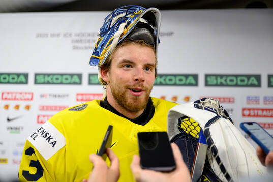 Goaltender Samuel Ersson of Sweden
