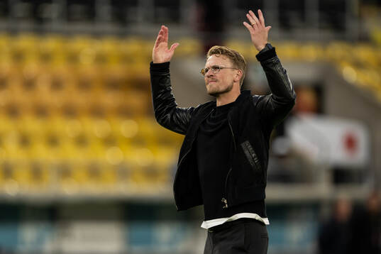 Elfsborgs tränare Oscar Hiljemark jublar
