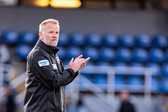 Värnamos tränare Arne Sandstö jublar