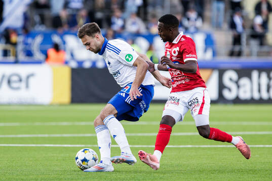 IFK Norrköpings Anton Eriksson och Degerfors Nahom Netabay