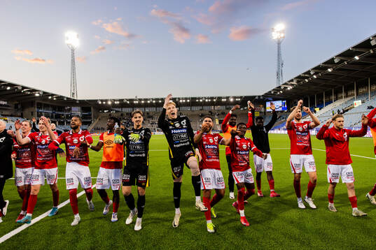 Degerfors spelare jublar