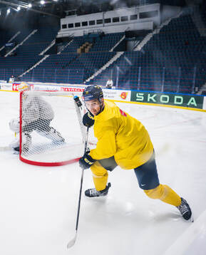 Mikael Backlund at a practice session