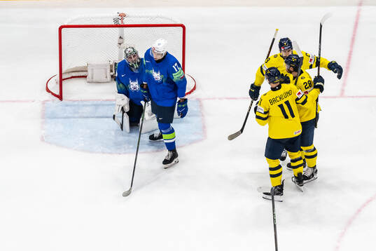 Filip Forsberg, Mikael Backlund and Elias Lindholm of
