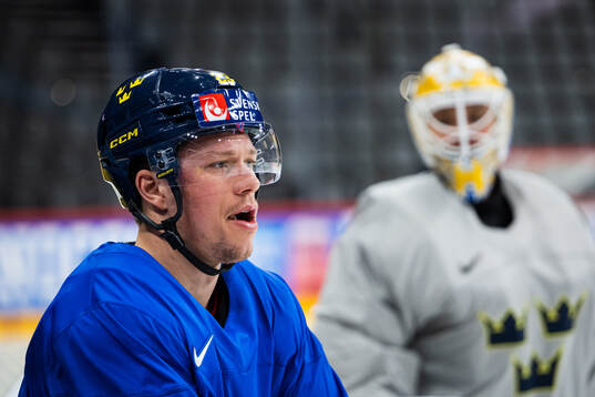 Lucas Raymond of Sweden at a practice session