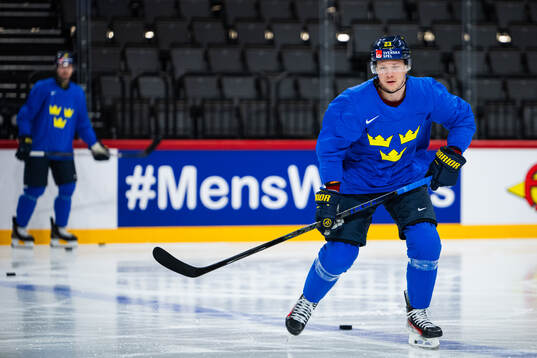 Lucas Raymond of Sweden at a practice session
