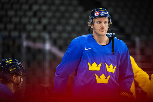 Jonas Brodin of Sweden at a practice session