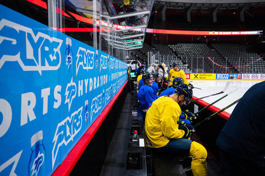 Players of Sweden at a practice session