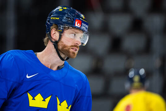 Adam Larsson of Sweden at a practice session