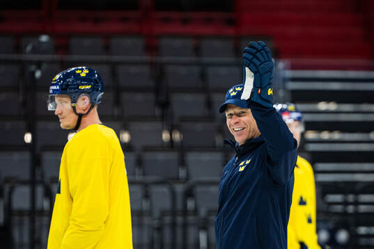 Assistant coach Nicklas Rahm of Sweden at a practice session