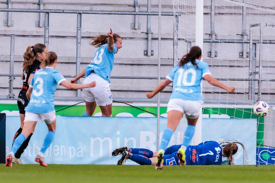 Malmö FFs Sara Kanutte Sørensen Fornes jublar