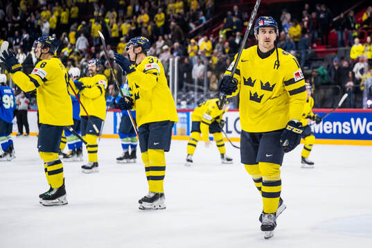 Mikael Backlund of Sweden celebrates