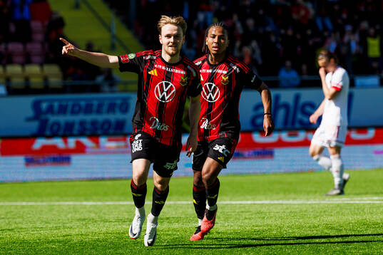 Östersunds Simon Marklund jublar