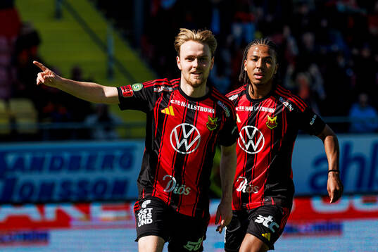 Östersunds Simon Marklund jublar