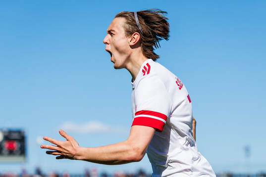 Sandvikens IFs Oscar Sjöstrand jublar