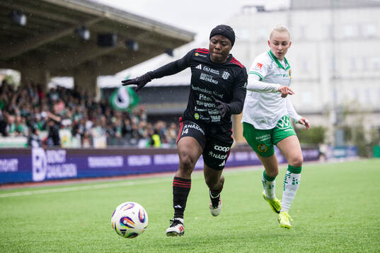 Piteås Faith Ikidi Michael och Hammarbys Emilie Joramo