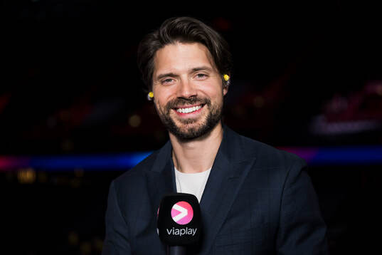 Jacob Josefsson of Swedish broadcaster Viaplay poses for a